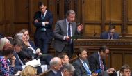 A video grab from footage broadcast by the UK Parliament's Parliamentary Recording Unit (PRU) shows expelled Conservative MP Oliver Letwin speaking to move his amendment and explain its purpose and effect in the House of Commons in London on October 19, 2