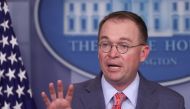 Acting White House Chief of Staff Mick Mulvaney addresses reporters during a news briefing at the White House, October 17, 2019. Reuters/Leah Millis 