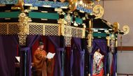 Emperor Naruhito (L) and Empress Masako (R) attend the enthronement ceremony where the emperor officially proclaims his ascension to the Chrysanthemum Throne at the Imperial Palace in Tokyo on October 22, 2019. AFP / POOL / Kazuhiro NOGI