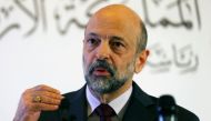 Prime Minister Omar al-Razzaz speaks to the media during a news conference in Amman, Jordan April 9, 2019. Reuters/Muhammad Hamed
 