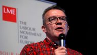 Britain's Deputy Labour Party Leader Tom Watson speaks at The Labour Movement for Europe event during the Labour party annual conference in Brighton, England, September 22, 2019. Reuters/Peter Nicholls