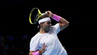 Spain's Rafael Nadal in action during his group stage match against Russia's Daniil Medvedev (Reuters/Tony O'Brien)