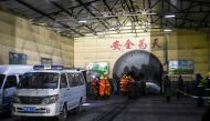 Rescuers work at the site of a coal mine explosion in Pingyao, in China's northern Shanxi province early on November 19, 2019. A coal mine explosion killed 15 people in north China's Shanxi province, state media reported on November 19. - China OUT / AFP 