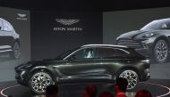 Aston Martin's DBX SUV is seen at its world premiere in Beijing on November 20, 2019. Aston Martin launched its first ever SUV in the Chinese capital on November 20. / AFP / GREG BAKER