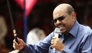 Omar al-Bashir delivers a speech during a visit to the village of Bilel in South Darfur near the Kalma camp for displaced people on September 22, 2017. AFP / Ashraf Shazly