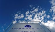 File photo of the sign of the European Central Bank (ECB) is seen ahead of a news conference on the outcome of the Governing Council meeting, outside the ECB headquarters in Frankfurt, Germany, March 7, 2019. REUTERS/Kai Pfaffenbach/File Photo