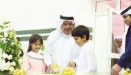 Sheikh Faisal bin Qassim Al Thani inaugurating the 14th Annual College Fair of Gulf English School.