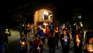 FILE PHOTO: People attend a vigil for Xiyue Wang at Princeton University in Princeton, New Jersey, U.S. September 15, 2017.