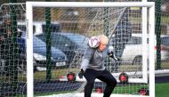 Britain's Prime Minister Boris Johnson attends a warm-up before the Hazel Grove United JFC vs Poynton Juniors girls soccer match, as he campaigns in Cheadle Hulme, Britain December 7, 2019. Reuters/Toby Melville/Pool