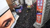 People attend a Human Rights Day march in the district of Causeway Bay in Hong Kong, China December 8, 2019. REUTERS/Laurel Chor 
