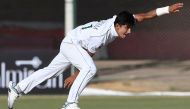 Pakistan's Naseem Shah delivers a ball during the fourth day of the second Test cricket match between Pakistan and Sri Lanka at the National Cricket Stadium in Karachi on December 22, 2019. (AFP / Asif HASSAN)