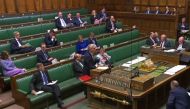 A video grab from footage broadcast by the UK Parliament's Parliamentary Recording Unit (PRU) shows Britain's Secretary of State for Exiting the European Union (Brexit Minister) Stephen Barclay (C) speaking as he opens the debate on the European Union (Wi