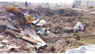 General view of the debris of the Ukraine International Airlines, flight PS752, Boeing 737-800 plane that crashed after take-off from Iran's Imam Khomeini airport, on the outskirts of Tehran, Iran January 8, 2020 is seen in this screen grab obtained from