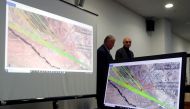 A map of flight PS-752's departure paths is seen on a computer screen at a news briefing about the crash of the Boeing 737-800 plane, flight PS-752, on the outskirts of Tehran, at the Boryspil International Airport, outside Kiev, Ukraine January 11, 2020.