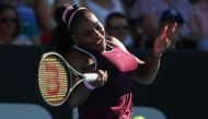 Serena Williams of the US hits a return against compatriot Jessica Pegula in their women's singles final match during the Auckland Classic tennis tournament in Auckland on January 12, 2020. / AFP / MICHAEL BRADLEY
