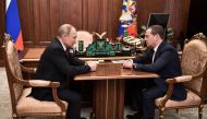 Russian President Vladimir Putin meets with Prime Minister Dmitry Medvedev in Moscow on January 15, 2020. / AFP / Sputnik / Alexey NIKOLSKY