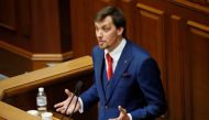 Oleksiy Honcharuk, Ukrainian politician nominated to become new Prime Minister, addresses lawmakers during the first session of the newly elected parliament in Kiev, Ukraine August 29, 2019. REUTERS/Gleb Garanich/File Photo