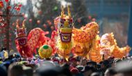 File Photo: Folk artists perform a dragon dance during celebrations on the eight day of Chinese Lunar New Year of the Pig, in Hohhot, Inner Mongolia Autonomous Region, China February 12. REUTERS/Stringer