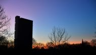 The Shard and a tower block are seen as the sun sets over the skyline in London, Britain, January 20, 2020. Picture taken January 20, 2020. REUTERS/Dylan Martinez