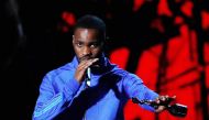 British rapper Dave collects his award for Album of the Year for 'Psychodrama' during the BRIT Awards 2020 ceremony and live show in London on February 18, 2020. / AFP / Adrian DENNIS /