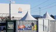A banner is seen on a fence at France's oldest Electricite de France (EDF) nuclear power plant near the eastern French village of Fessenheim, France February 20, 2020. The banner reads: 