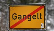 A sign of the village of Gangelt is seen near Heinsberg, western Germany, on February 27, 2020. AFP / Ina Fassbender