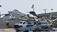 Damage to planes and property is seen at the John C. Tune Airport after a tornado hit Nashville, Tennessee, U.S. March 3, 2020. Reuters/Harrison McClary
