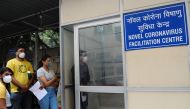 ndian People queue up at a COVID screening center at Ram Manohar Lohia Hospital,(RML) in Delhi India. (Imtiyaz Khan - Anadolu Agency)