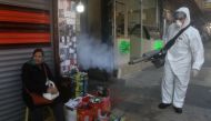 Fire fighter teams with protective suits disinfect the Tajrish Bazaar as a precaution to the coronavirus (Covid-19) in Tehran, Iran on March 06, 2020. Fatemeh Bahrami - Anadolu