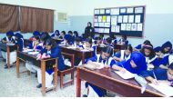 MES Indian School students during Aryabhata Ganit Challenge 2019 test.