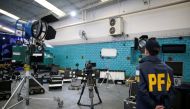 Seized film equipment is shown after police dismantled a criminal band accused of selling equipment stolen from Hollywood studios in Buenos Aires, September 14, 2018. Reuters / Agustin Marcarian 