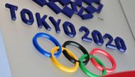 The logo for the Tokyo 2020 Olympic Games is seen in Tokyo on March 15, 2020. / AFP / CHARLY TRIBALLEAU 