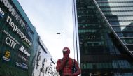 MOSCOW, RUSSIA - MARCH 19: A man wears Spider Man costume as a preventive measure against the spread of the coronavirus (COVID-19) in Moscow, Russia on March 19, 2020. ( Sefa Karacan - Anadolu Agency )
