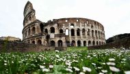 A picture shows the Colisseum in Rome on March 28, 2020, during the country's lockdown aimed at stopping the spread of the COVID-19 (new coronavirus) pandemic./ AFP / Vincenzo PINTO