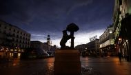 El Oso y el Madrono (The Bear and the Strawberry Tree) is seen at a deserted Puerta del Sol square during the lockdown following the coronavirus disease (COVID-19) outbreak in Madrid, Spain, April 19, 2020. REUTERS/Juan Medina