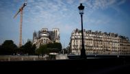 A view shows Notre-Dame de Paris Cathedral, which was damaged in a devastating fire one year ago, as restoration work resumes slowly after an interruption due to the lockdown imposed to slow the rate of the coronavirus disease (COVID-19) in Paris, France,