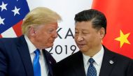:FILE PHOTO: U.S. President Donald Trump meets with China's President Xi Jinping at the start of their bilateral meeting at the G20 leaders summit in Osaka, Japan, June 29, 2019. REUTERS/Kevin Lamarque/File Photo
