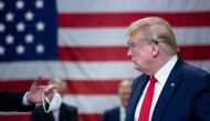 US President Donald Trump tours a Honeywell International Inc. factory producing N95 masks during his first trip since widespread COVID-19 related lockdowns went into effect May 5, 2020, in Phoenix, Arizona. AFP / Brendan Smialowski