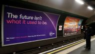 FILE PHOTO: British Telecom (BT) advertisement is displayed at Goodge Street underground station in London, Britain, November 15, 2019. REUTERS/Simon Dawson/File Photo