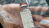 FILE PHOTO: An ampule of drugmaker Gilead's remdesivir, which has won emergency approval as a treatment for COVID-19 in Japan, is pictured during a news conference at the University Hospital Eppendorf (UKE) in Hamburg, Germany, April 8, 2020. Ulrich Perre