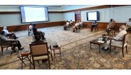 NEW DELHI, INDIA - MAY 18: ndian Prime Minister Narendra Modi (R), wearing a face mask as as a preventive measure against the coronavirus (COVID-19) pandemic, chairs a meeting to review the response measures against cyclone ‘Amphan’ developing in the Bay 