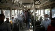Commuters are seen inside a public transport bus after some restrictions were lifted during a nationwide lockdown to slow the spread of the coronavirus disease (COVID-19), in Mumbai, India, June 8, 2020. Reuters/Francis Mascarenhas