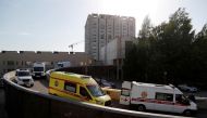 FILE PHOTO: Ambulances queue outside the I.I. Dzhanelidze Research Institute of Emergency Medicine amid the coronavirus outbreak in Saint Petersburg, Russia June 8, 2020. REUTERS/Anton Vaganov