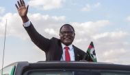 (FILES) In this file photo taken on June 20, 2020, Malawi’s main opposition Malawi Congress Party, MCP, Leader Lazarus Chakwera who is leading the Tonse Alliance in the Presidential elections due on June 23, arrives at Mtandire locations in the suburb of 