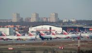 FILE PHOTO: Planes of Aeroflot and Rossiya Airlines are seen parked at Sheremetyevo International Airport, as the spread of the coronavirus disease (COVID-19) continues, outside Moscow, Russia April 8, 2020 REUTERS/Tatyana Makeyeva/File Photo