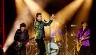 Mick Jagger of the Rolling Stones performs alongside band members Keith Richards, Charlie Watts and Ronnie Wood during their No Filter U.S. Tour at Rose Bowl Stadium in Pasadena, California, U.S., August 22, 2019. REUTERS/Mario Anzuoni/File Photo