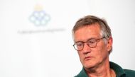 State Epidemiologist Anders Tegnell of the Swedish Public Health Agency attends a press conference to update on the COVID-19 coronavirus situation on July 28, 2020 in Solna near Stockholm, Sweden. / AFP / Jonathan NACKSTRAND