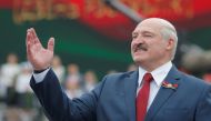 FILE PHOTO: Belarusian President Alexander Lukashenko gestures as he takes part in the celebrations of Independence Day in Minsk, Belarus July 3, 2020. REUTERS/Vasily Fedosenko -/File Photo