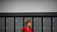 First Minister of Scotland Nicola Sturgeon visits West Calder High School in West Calder, Scotland amid the coronavirus disease (COVID-19) outbreak, in Britain August 10, 2020. Andy Buchanan/Pool via REUTERS