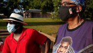 Jarvis Sullivan and Coletta Sullivan attend a community celebration for their cousin and late actor Chadwick Boseman in his hometown of Anderson, South Carolina, U.S. September 3, 2020. REUTERS/Chris Aluka Berry